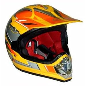 Youth Kids DOT Approved Motorcross ATV Dirt Bike Helmet Yellow Medium