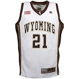  : Wyoming Cowboys #21 White Youth Double-Team Basketball Jersey
