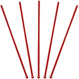 Royer 6 Inch Plastic Round Top Swizzle Sticks, Set of 48, Red - Made In USA
