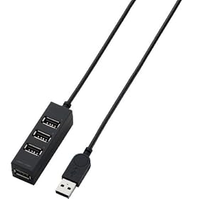 ELECOM USBHUB2.0 �X�}�[�g�n�u �o�X�p���[ 4�|�[�g 1m �u���b�N U2H-TZ410BBK