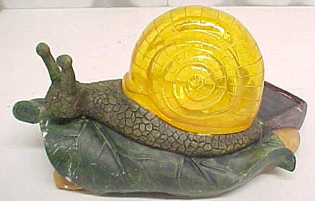 Darling Snail On Rock Solar Light Garden Statue