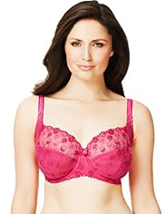 Floral Embroidered Underwired DD-G Bra