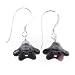 Anna Perrone Red & Black Glass Flower Earrings Finished with .925 Sterling Silver