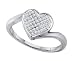 The Shimmering Heart Diamond Ring-10K White Gold Pave Set Diamond Heart Centerpiece-.10CT Diamonds
