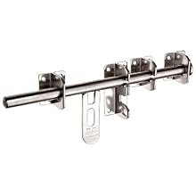 Stainless Steel 304 Long Slide Bolt Latch, Polished Finish, Padlockable, 11 13/16" Length (Pack of 1)