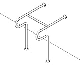 バリアフリー手摺 洗面・手洗器用（樹脂被覆）標準取付タイプ（B・D・G）木目調 SK-253S-RJ　　新協和