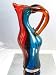 Murano Glass Vase Mouth Blown Art Rainbow w/ Horn-like Handles Art Vase X575