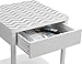 Altra Parsons End Table with Drawer, White/Gray Chevron