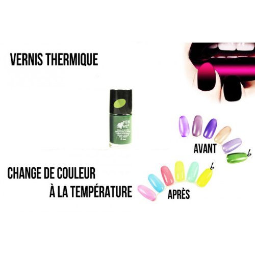 Vernis thermique change de couleur REF5 vert / jaune - nail art - Yes love Vernis thermique change de couleur REF5 vert / jaune - nail art - Yes love