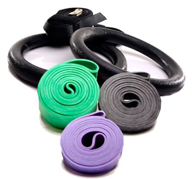 Rubberbanditz Assisted Gymnastic Ring and 41 inch Continuous Loop Pull up / Crossfit Bands Kit - Heavy, Robust, Power - 30 - 250 lbs (14 - 113 kg) Resistance / Assistance