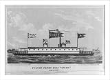 Historic Print (M): Fulton Ferry Boat UNION, built in 1836