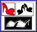 Maribou Slippers Stylish and Sexy shoes. In Sizes 5-12 - BLACK - WHITE - RED
