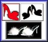 Maribou Slippers Stylish and Sexy shoes. In Sizes 5-12 - BLACK - WHITE - RED