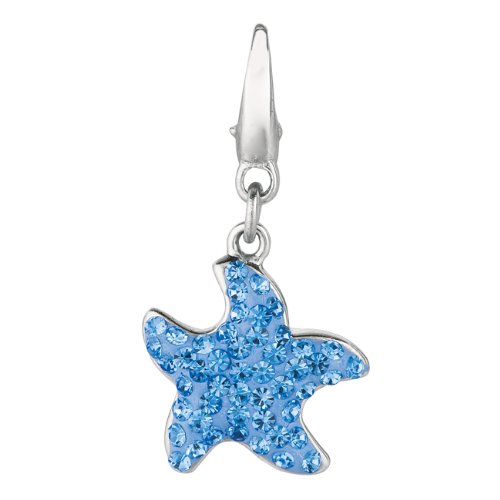 Sterling silver and Swarovski Crystal Starfish (Charm)
