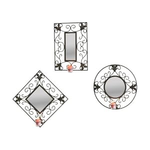 SEI Three Piece Votive Mirror Set
