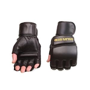Golds Gym Fingerless Leather Bag Mitts (Black)
