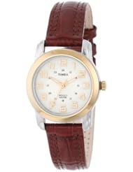 Timex Womens T2N436 "Elevated Classics" Two-Tone Brown Leather Strap Watch