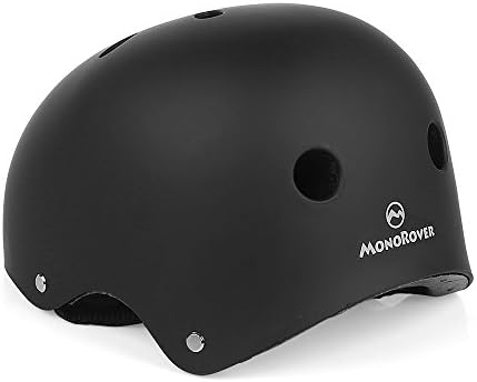 Sport Helmet, MonoRover, Multi-Sport Accessories with Adjustable Straps for Biking, Skating, Skiing or Any Other Sports that Require Protective Headgear, Black (M size)