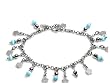 Silver Stone Bracelet with Italian Beads, Size: 7.5"