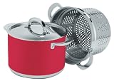 Review Blinq QSC011 / blinQ 8.0 Quart Stockpot with Pasta Insert Berry Red