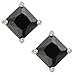 Black Princess Cut Square Diamond CZ Basket Set
