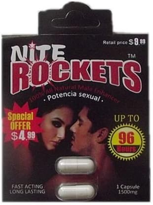 Nite Rockets Sex Pill Male Enhancement 1 pack=2 Pills