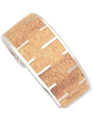 Sterling Silver Tan Resin and Sand Cuff Bracelet