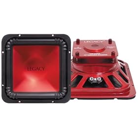 Legacy - 12'' 1200 Watt High Power Red Electroplated Square Subwoofer - LW12RDS
