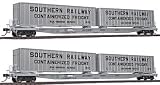Walthers - Gold Line(TM) Flexi-van Flat Car w/Trailers Limited Run 2-Pk HO - Southern Railway
