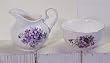 English Bone China Creamer & Open Sugar Set - Violet Decor
