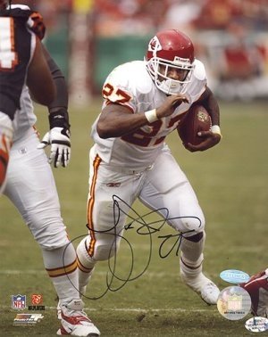 Larry Johnson Autographed/Hand Signed Kansas City Chiefs 8x10 Photo- Steiner Hologram