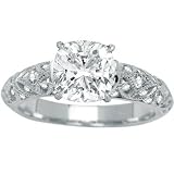 14k White Gold Engagement Ring With Prong And Channel Set Diamonds with a 1.02 Carat Marquise Cut / Shape H-J Color SI2 Clarity Independently Appraised Center Stone and 0.7 Carats of Side Diamonds (1.72 Cttw)
