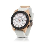 Haurex Challenger White - Gold Plated and Rubber Chronograph Watch by Haurex