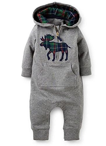 EGELEXY Infant Baby s Winter or Autumn Thicken Baby Clothes Climb Romper 6-12M Grey