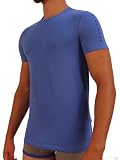 HUGO BOSS Mens Shirt Short-Sleeve Crewneck Shirt, Blue, X-Large
