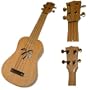 Concert Palmtree Ukulele White Mahogany with Side Gold Tunning and Black Strings.