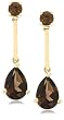 14k Yellow Gold Tear-Shaped Smoky-Quartz Drop Earrings