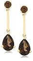 14k Yellow Gold Smoky Quartz Drop Earrings