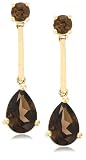 14k Yellow Gold Smoky Quartz Drop Earrings