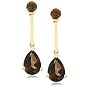 14k Yellow Gold Smoky Quartz Drop Earrings