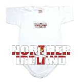 BABY BODYSUIT WHITE FLAG COLOR  NORTHERN IRELAND  3 - 6 Months