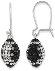 Sterling Silver Swarovski Elements Oakland Spirit Football Earrings