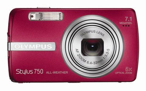 Olympus Stylus 750 7.1MP Digital Camera with Digital Image Stabilized 5x Optical Zoom and CCD Shift Stabilization (Red)