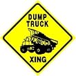 DUMP TRUCK CROSSING construction warn sign