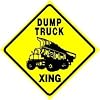 DUMP TRUCK CROSSING construction warn sign