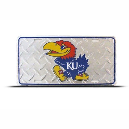 Kansas Jayhawks Metal College License Plate Wall Sign Tag