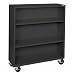 Sandusky Lee BM20361842-09 Black Steel Mobile Book Case, 48" Height x 36" Width x 18" Depth, 3 Shelves
