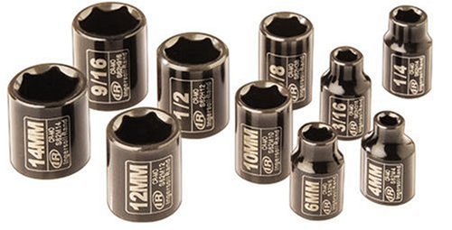 Ingersoll Rand SK2C10 1/4-Inch Drive 10-Piece SAE and Metric Standard Impact Socket