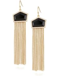 Marcia Moran "Mystere" Fringe Geometric Stone Cubic-Zirconia Earrings