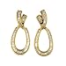 14K Yellow Gold Diamond Doorknockers Earrings